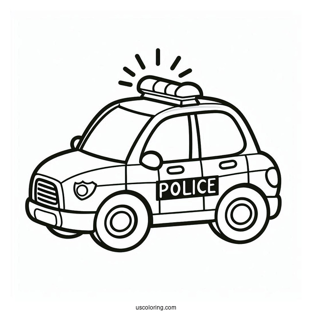 Poli Police Car Coloring Page For Preschoolers