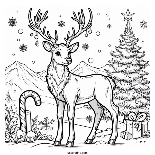 Realistic Looking Reindeer To Color