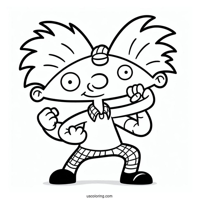 Nickelodeon Coloring Page Of Cute Arnold Outline For Kids