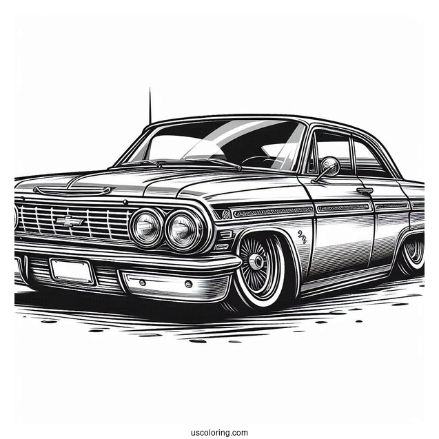 Realistic Chevrolet Lowrider Coloring Page