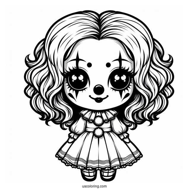 Creepy Chibi Clown for Kids