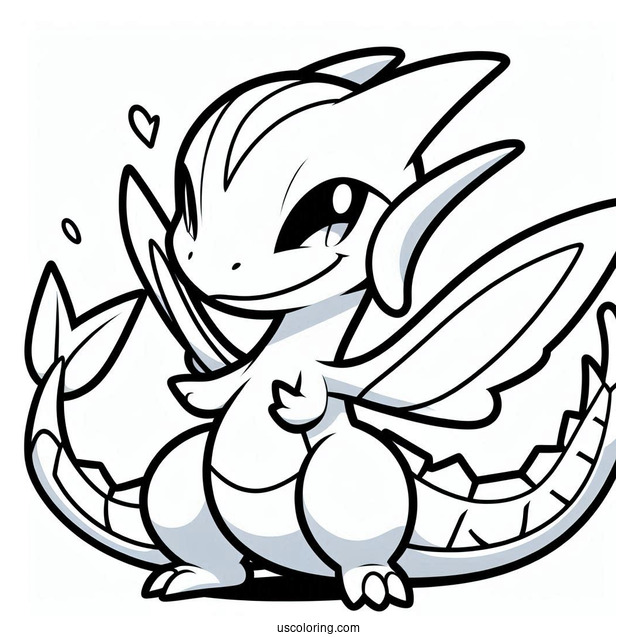 Smiling Rayquaza Coloring Page