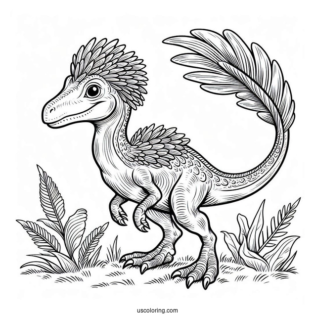 Simple Saurolophus Coloring Page For Kids