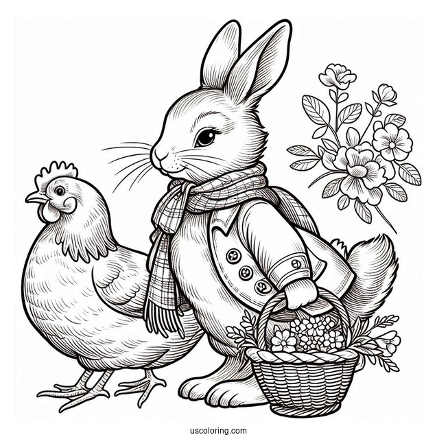 Jemima Puddle Duck, Peter Rabbit Coloring Page, And JW Rooster II