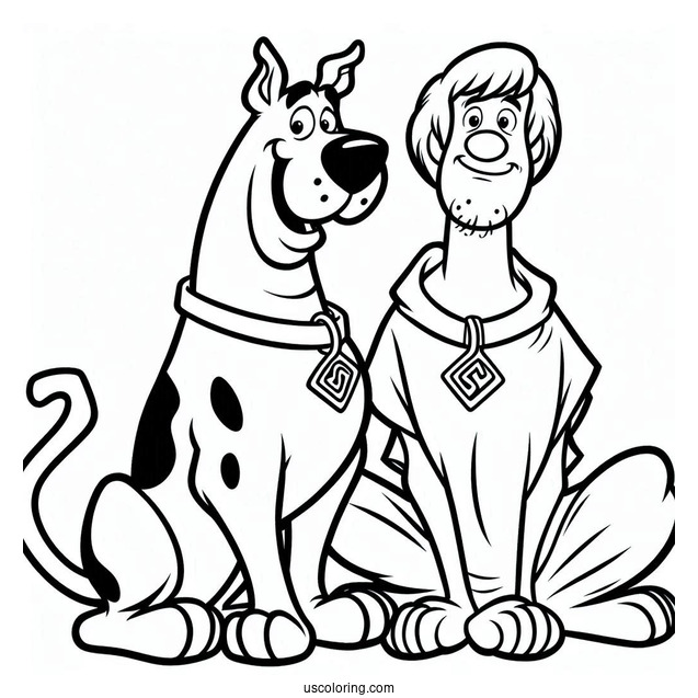 Scooby-Doo And Shaggy To Color