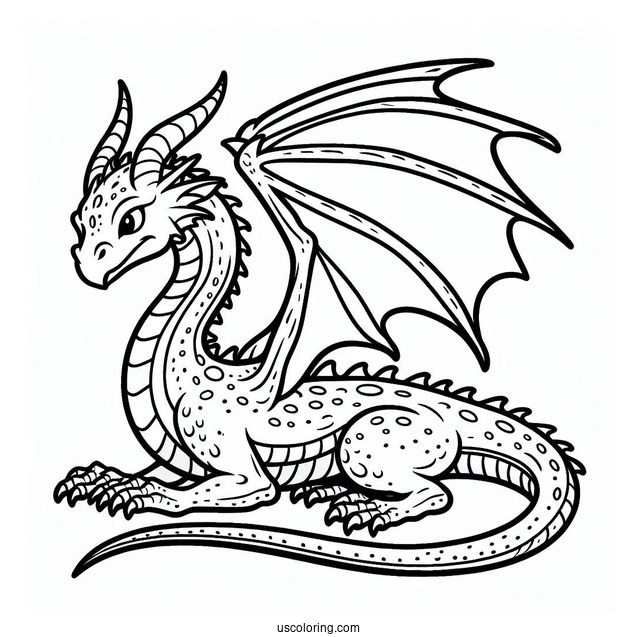 Easy To Color Dragon For Toddlers