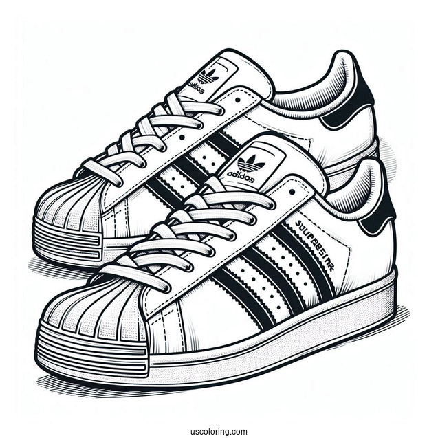 Adidas Superstar Sneaker Coloring Sheet