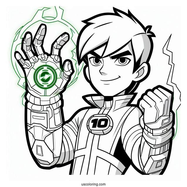 Ben 10 Coloring Page Of Upgrade Using Powers