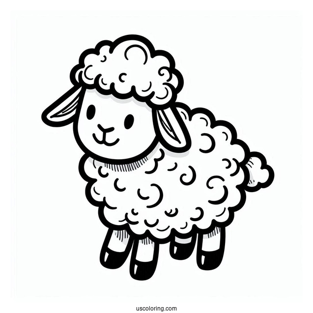 Simple Outline Of Sheep For Toddlers