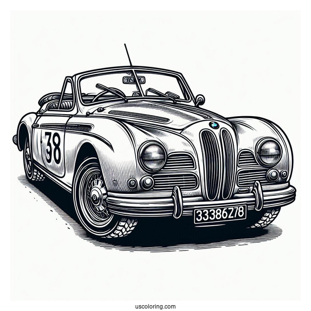 Vintage 328 BMW Coloring Page