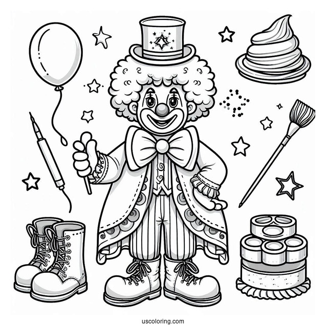 Coloring Sheet of Clown From Circus