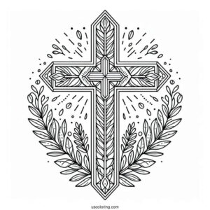 Easy Cross Coloring Page For Kids