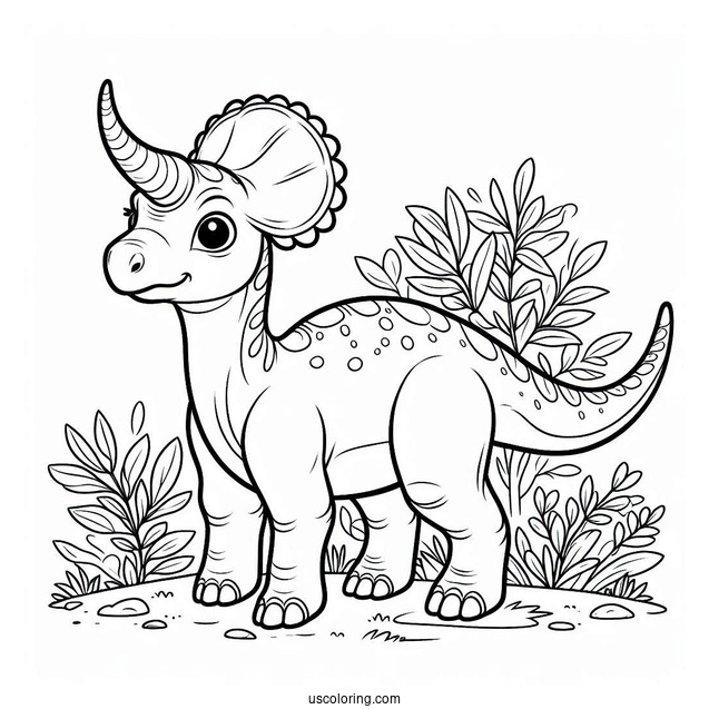 Easy Parasaurolophus Coloring Page For Preschoolers