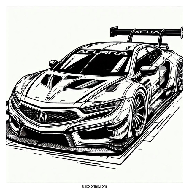 Acura Race Car Coloring Sheet