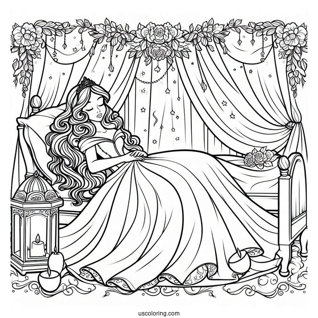 Sleeping Beauty With A Beautiful Dress