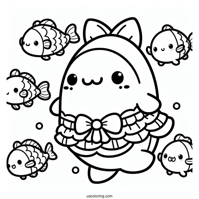 Sumikko Gurashi Coloring Page In Fish Costumes