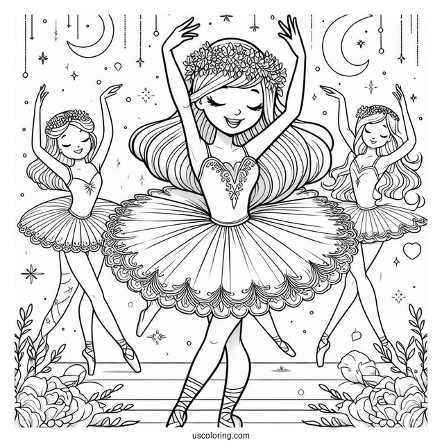 Happy Ballerina Dancing During a Performance