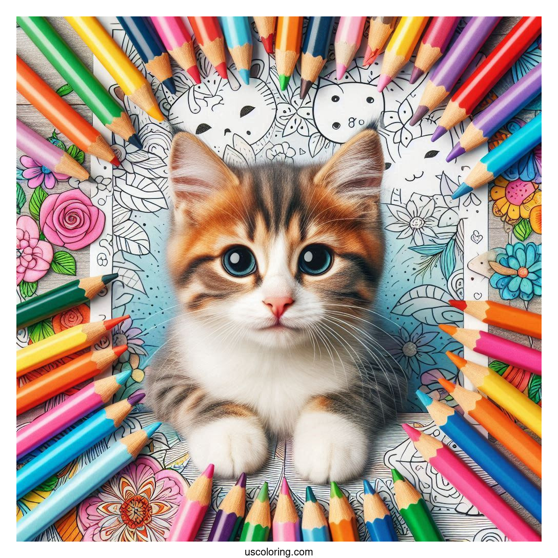 cat coloring pages featured image