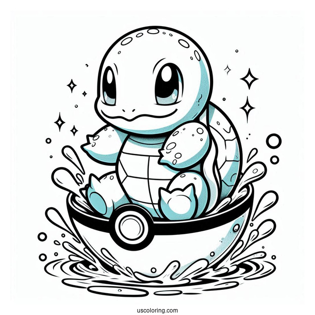 Squirtle Coloring Page Of Coming Out Of Pokeball