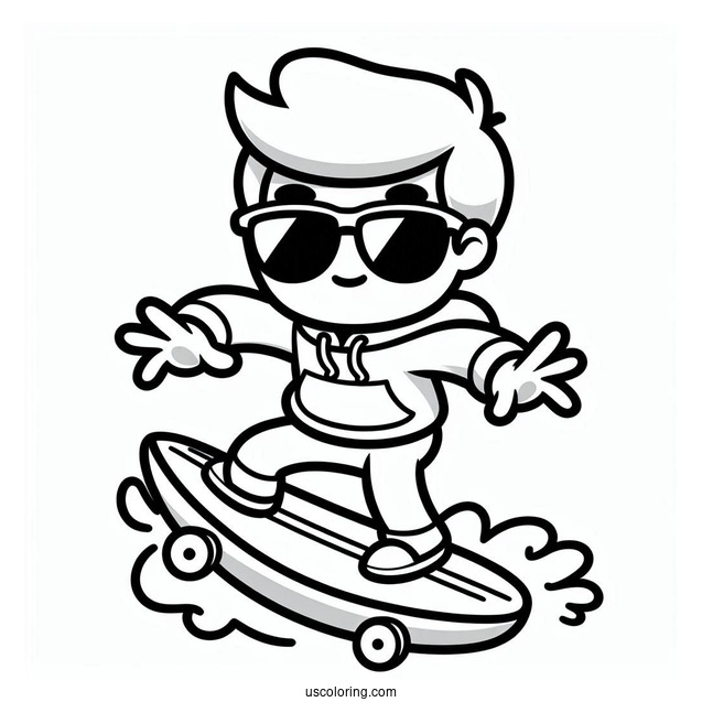 Subway Surfers Coloring Page Jake In Sunglasses For Kids