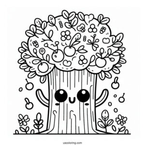 Happy Sprunki Coloring Page Of Mr Tree