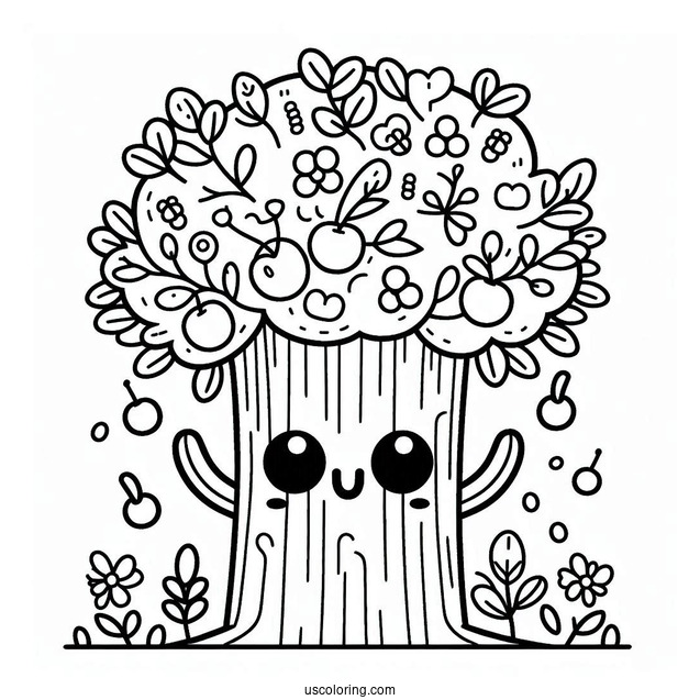 Happy Sprunki Coloring Page Of Mr Tree