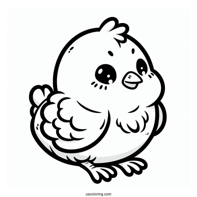 Adorable Baby Chick Coloring Sheet For Kids