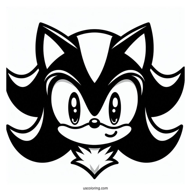 Simple Shadow Sonic Coloring Page The Hedgehog Face For Kids