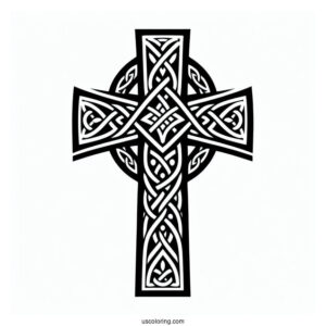 Celtic Cross Coloring Sheet For Kids