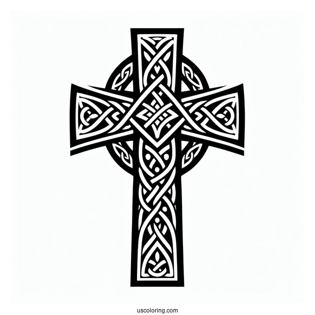 Celtic Cross Coloring Sheet For Kids