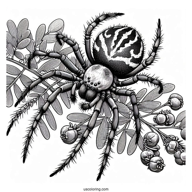 European Garden Spider Coloring Page