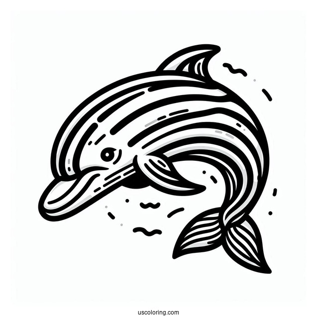Striped Dolphin Coloring Page