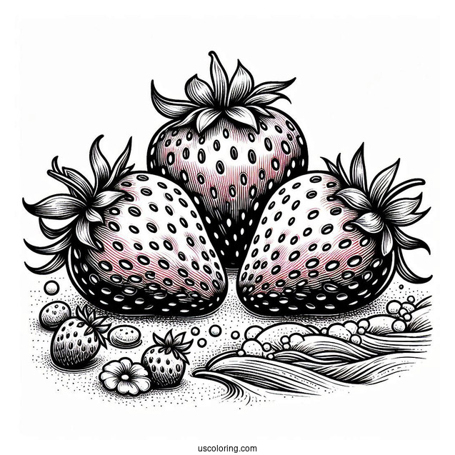 Three Strawberries On The Beach