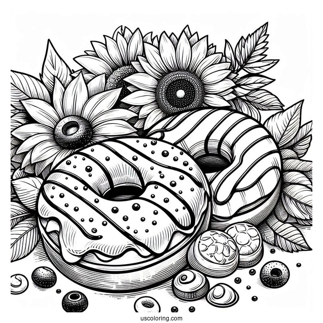 Donuts Coloring Page