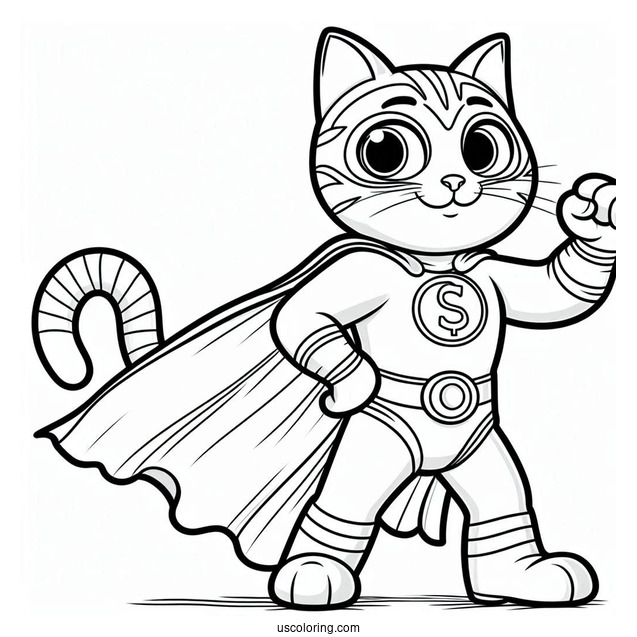 Superhero Pete The Cat Coloring Sheet For Kids