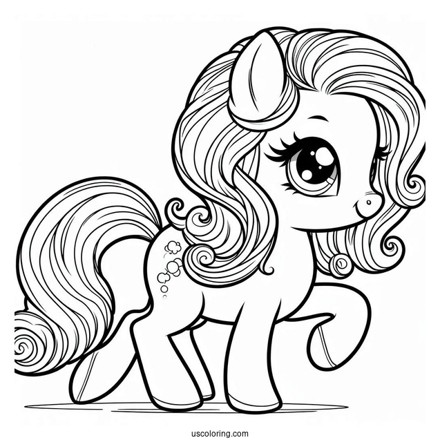 Palace Pets Coloring Page Of Petite The Pony Trotting For Kids