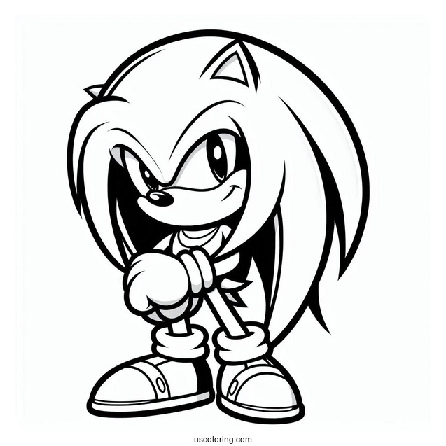Knuckles The Echidna Coloring Page
