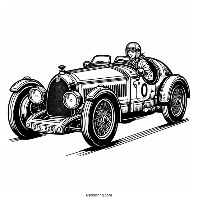 Easy Bugatti Coloring Page Dive For Kids