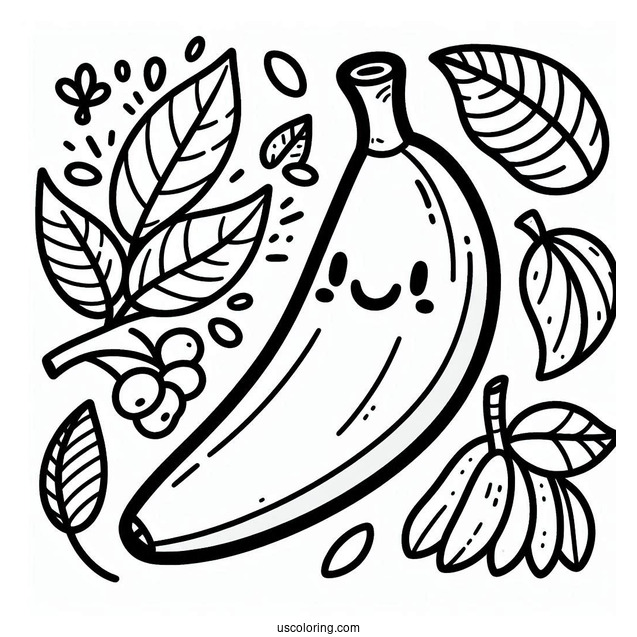 Easy Outline Of Banana For Preschoolers To Color