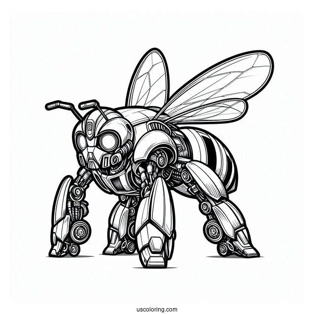 Realistic Autobot Bumblebee Coloring Page