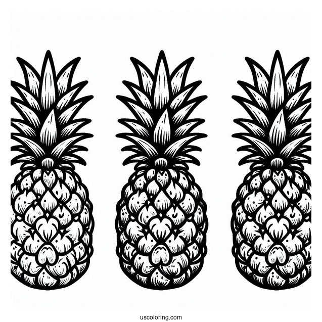 Pineapple Pop It To Color For Kids