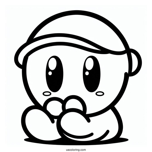 Simple Outline Of Shy Guy Coloring Page For Preschoolers