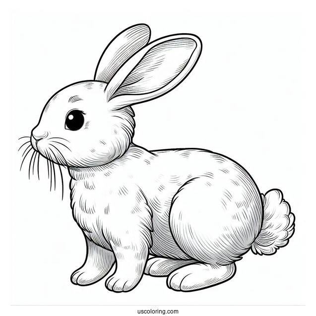 Rabbit Standing On Hind Legs Coloring Sheet