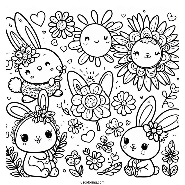 Sunny Bunnies Coloring Page Logo