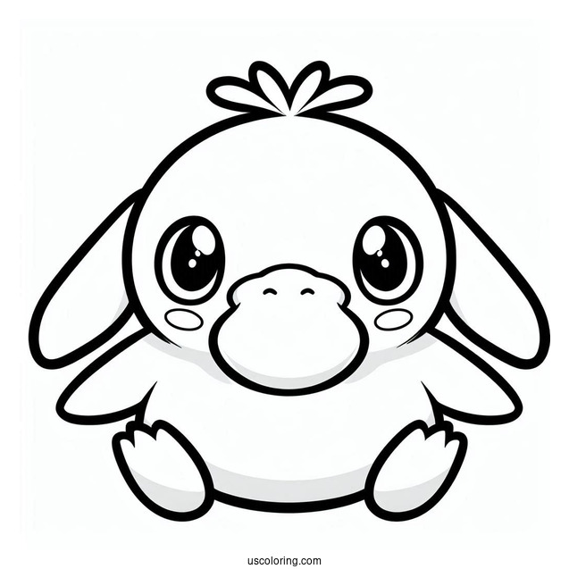 Cute Chibi Psyduck Coloring Page