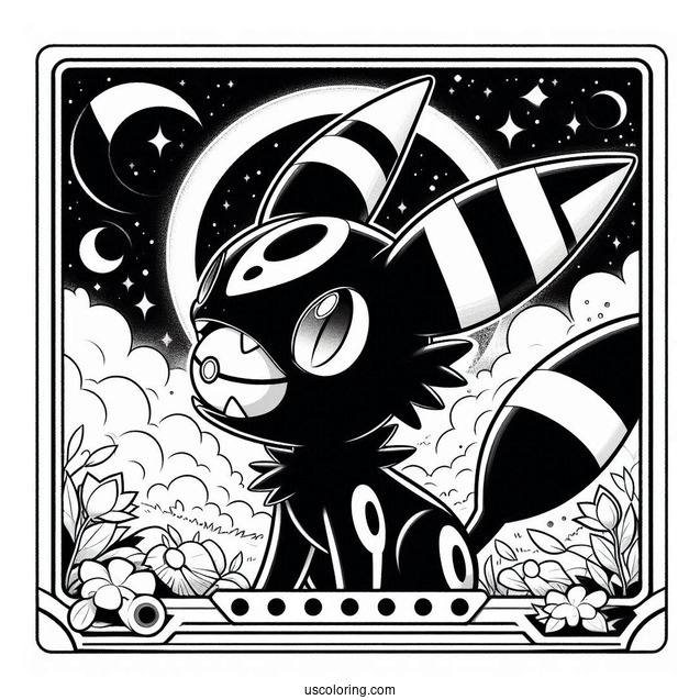 Umbreon Bite Pokemon Card Coloring Page