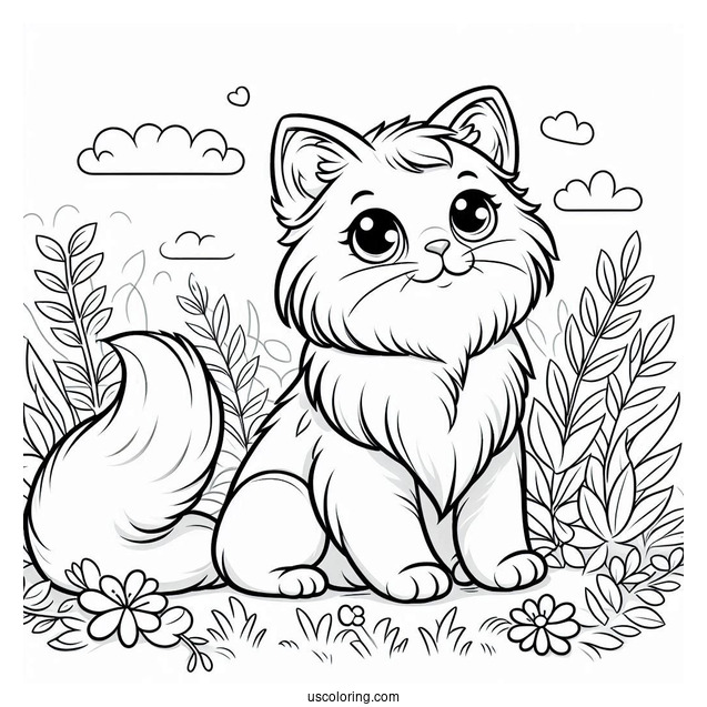 Big Cat Sitting On The Grass