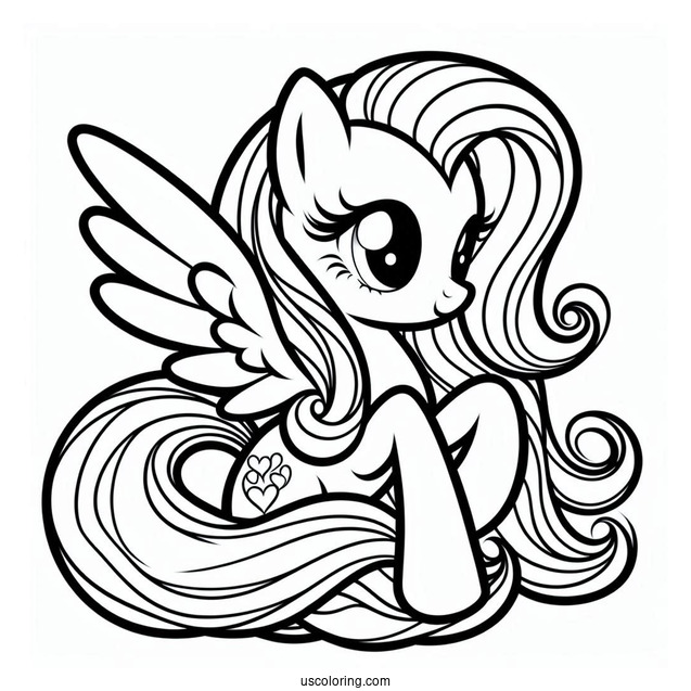 Simple Outline of Fluttershy to Color