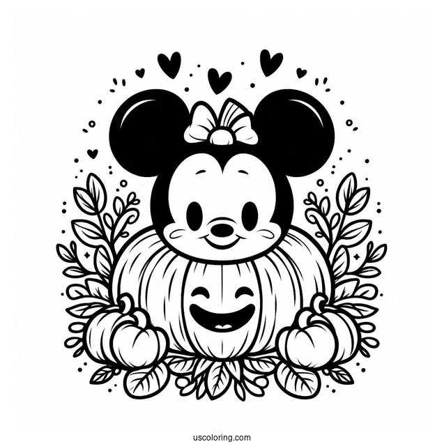 Mickey Mouse Pumpkin Coloring Page For Kids
