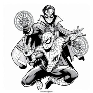 Spider-Man And Doctor Strange Coloring Sheet